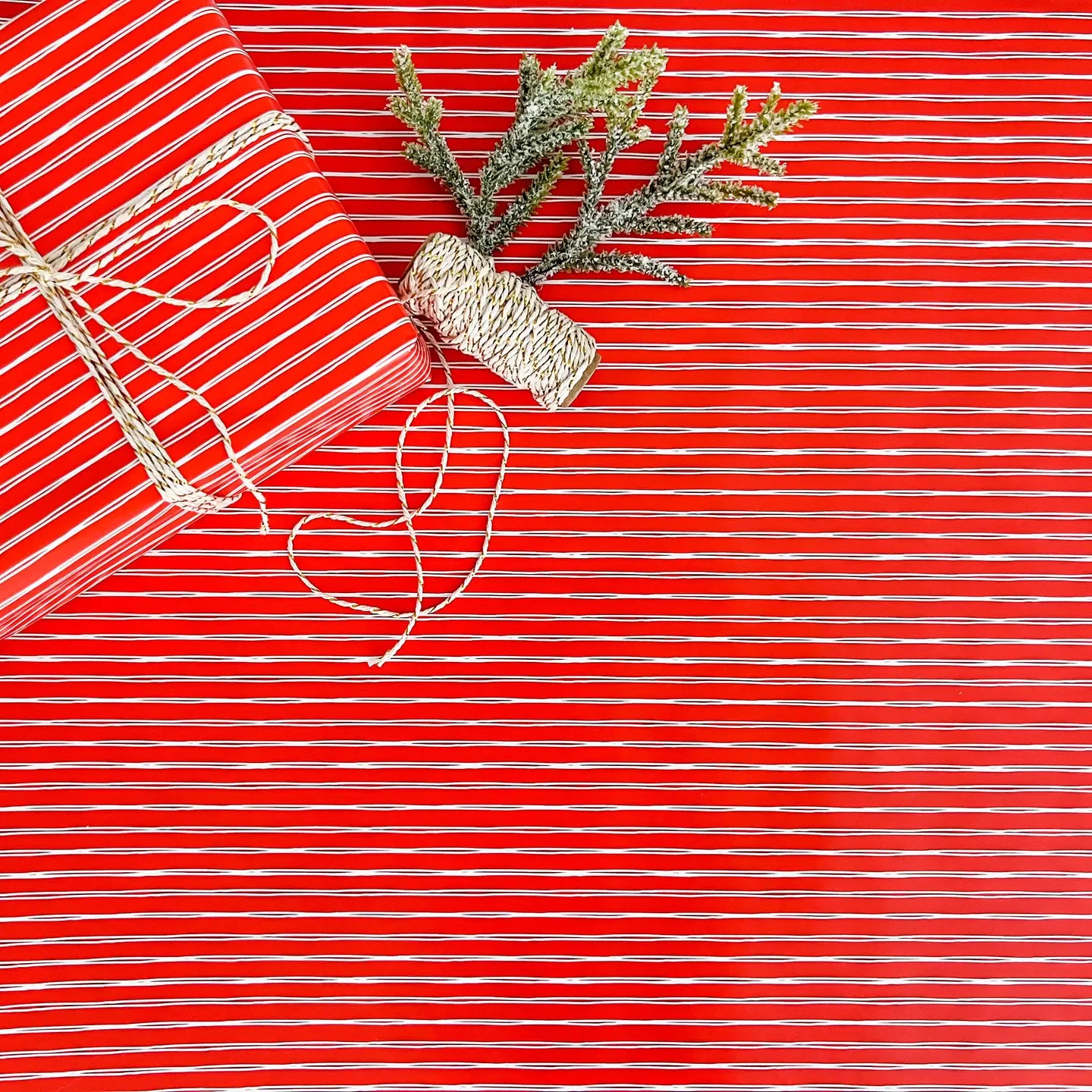 Red Striped Wrapping Paper - Single Roll