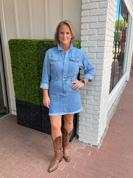 Resa Denim Shirt Dress Light Blue