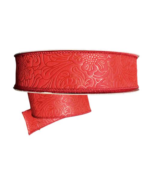 Red Flower Embossed 2.5”