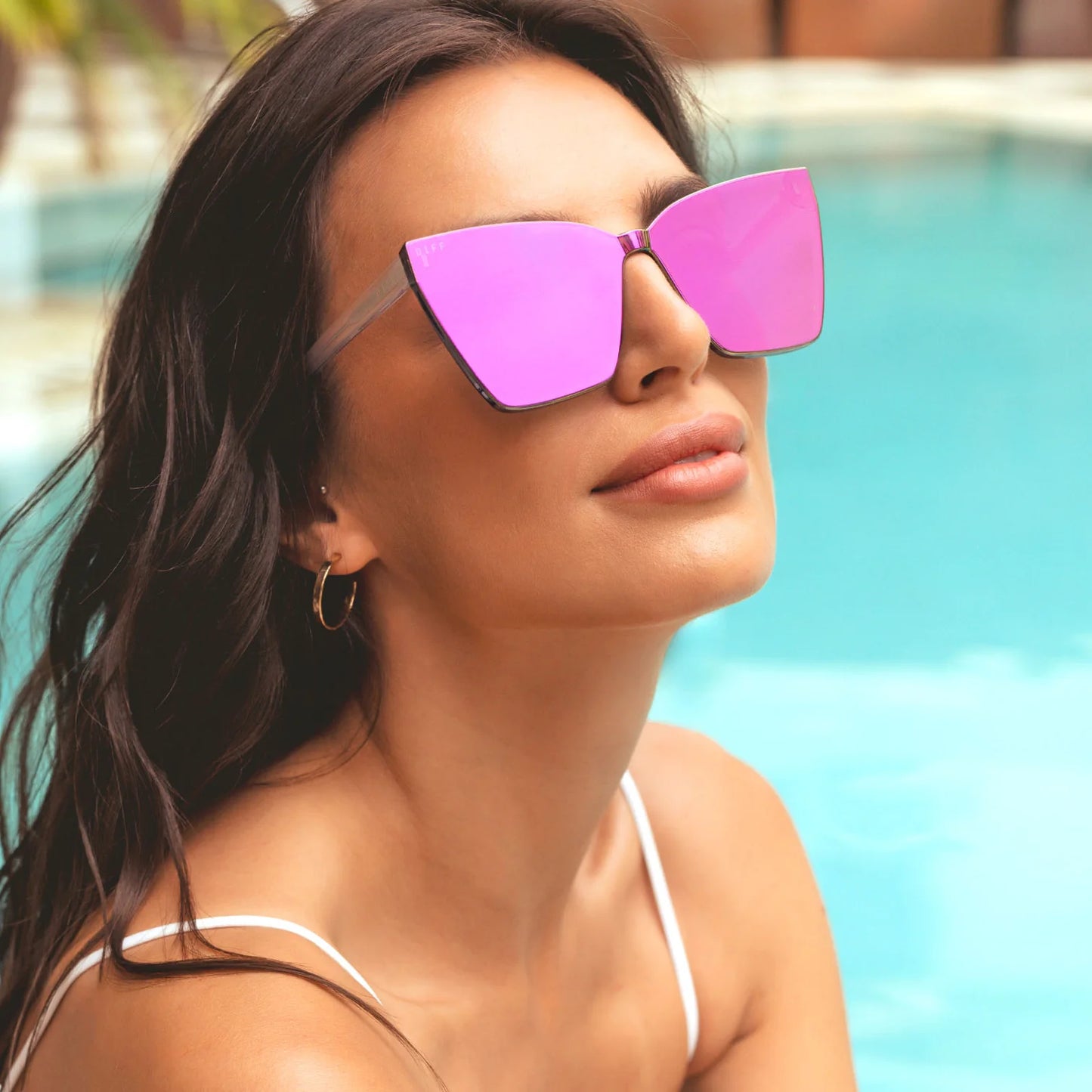 Goldie Opalescent Pink + Cherry Blossom Mirror Sunglasses