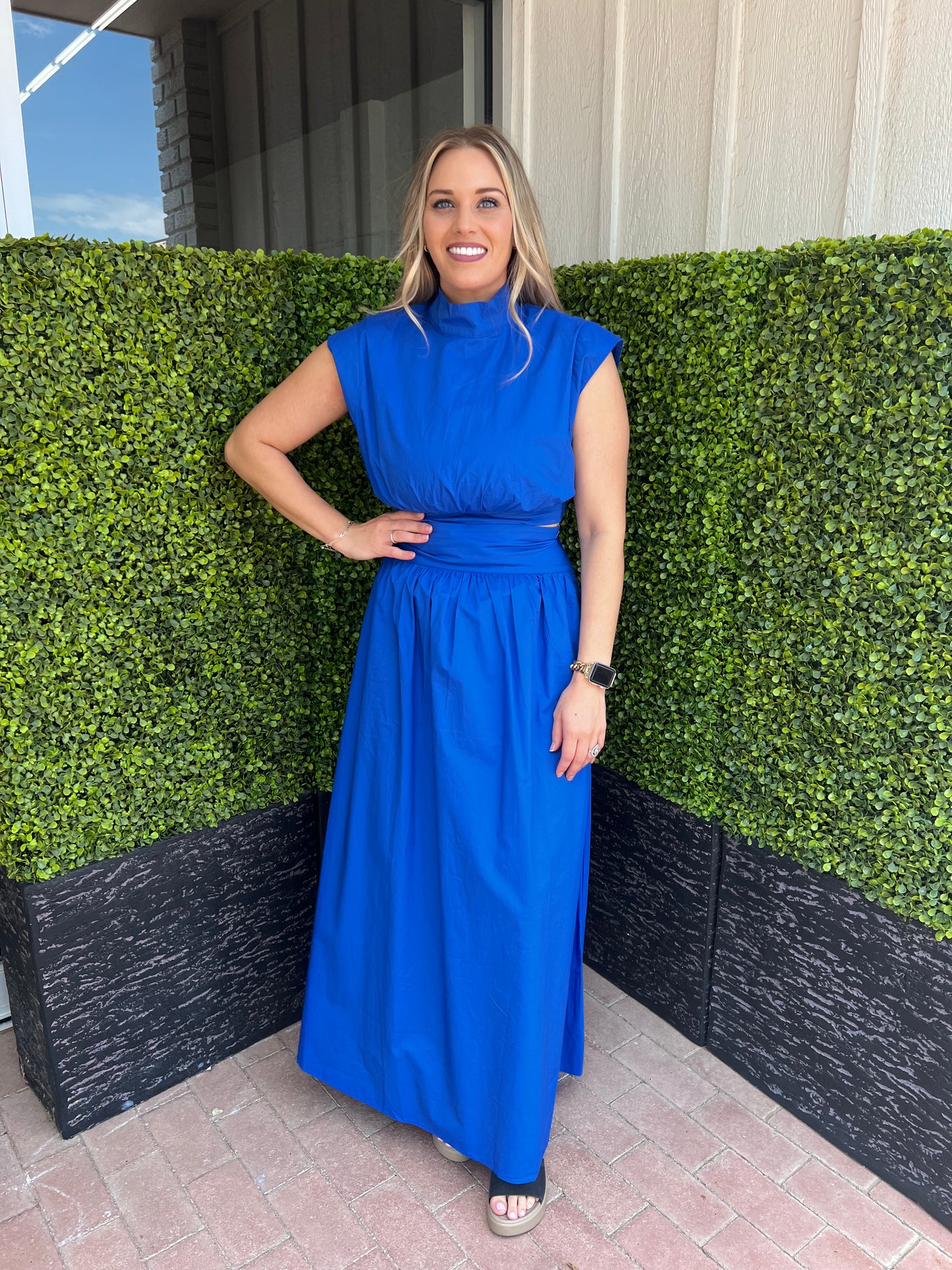 Cobalt Blue Poplin Dress