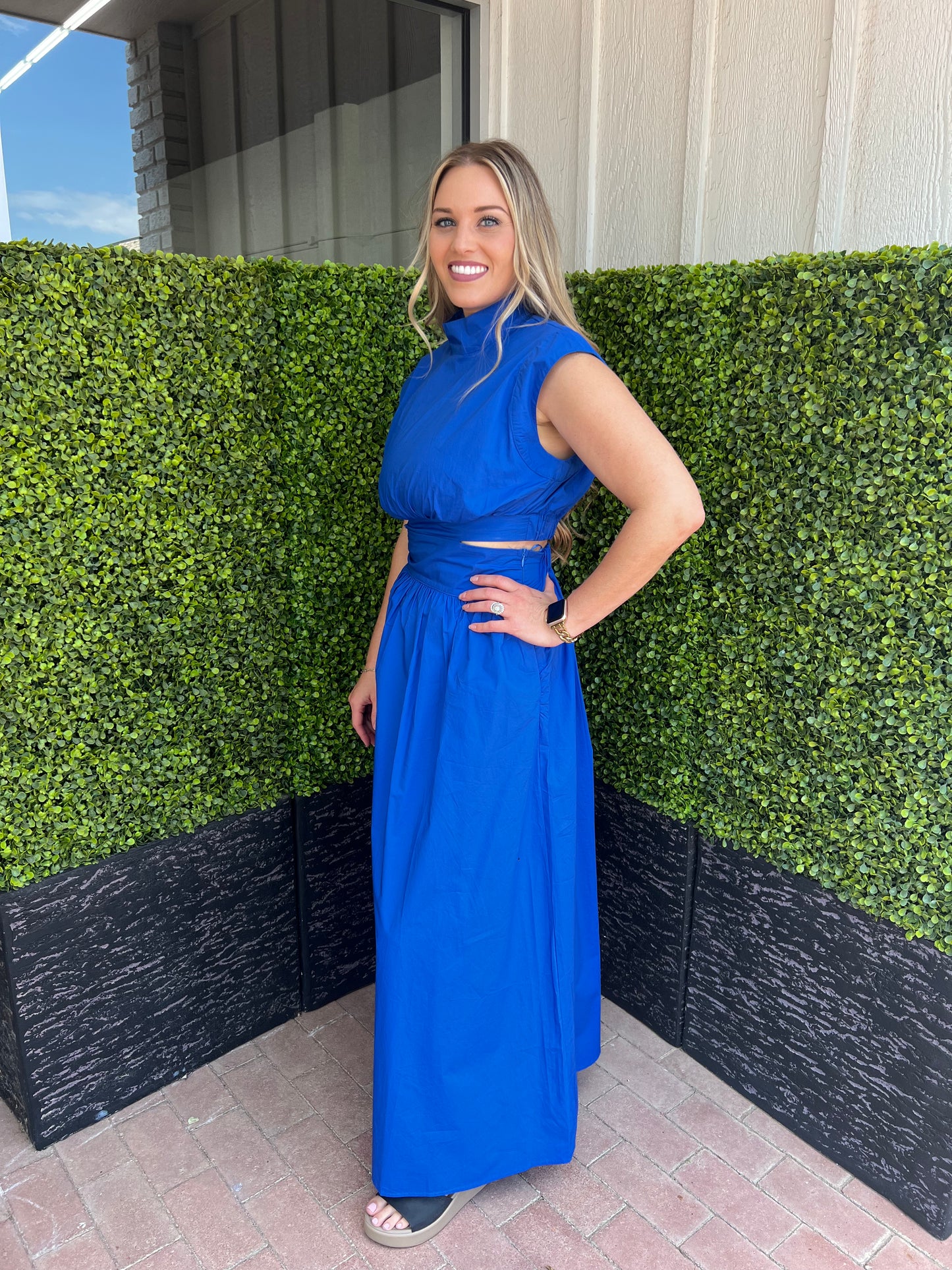 Cobalt Blue Poplin Dress