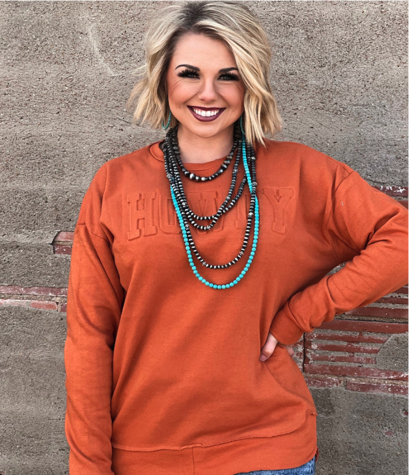 Howdy Sweatshirt-Orange