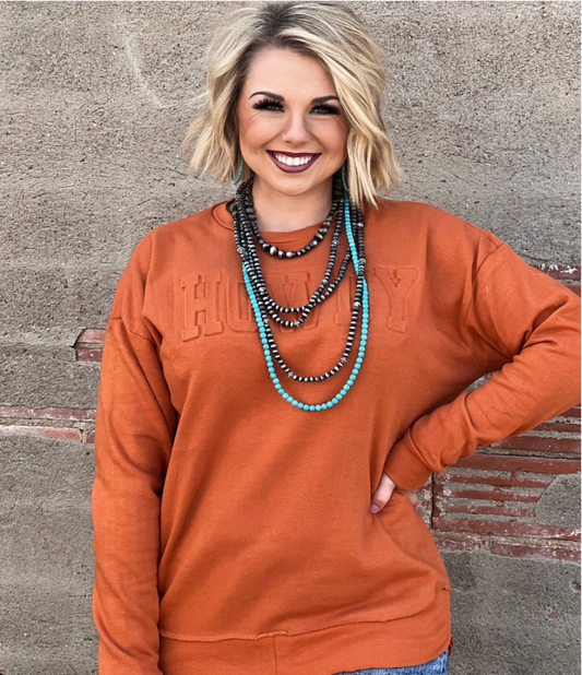 Howdy Sweatshirt-Orange