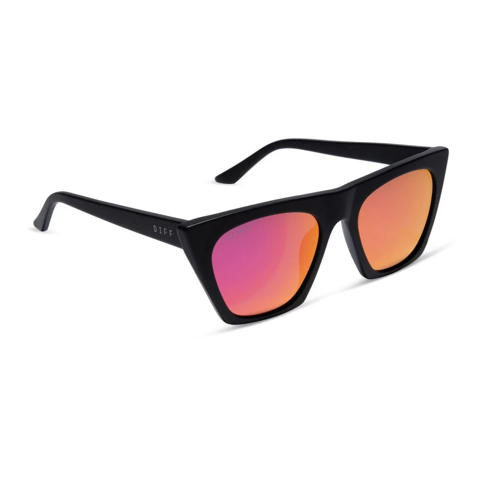 Avril Matte Black + Sunset Mirror Sunglasses