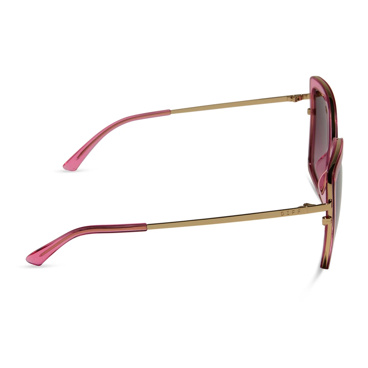 Clarisse Candy Pink Crystal + Wine Gradient Sunglasses