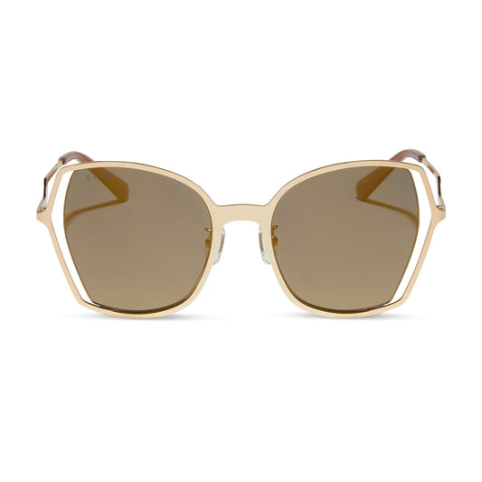 Donna III Gold + Gold Mirror Polarized Sunglasses