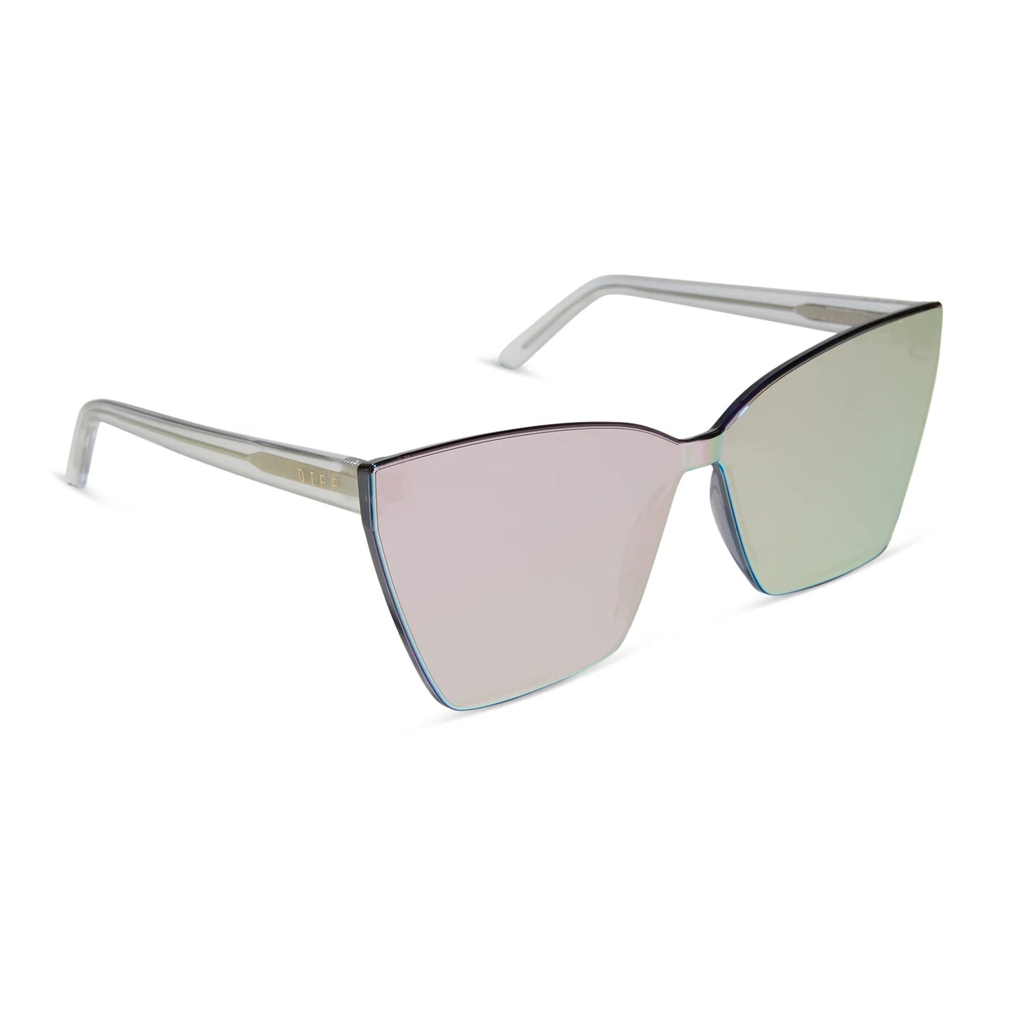 Goldie Opalescent Pink + Cherry Blossom Mirror Sunglasses