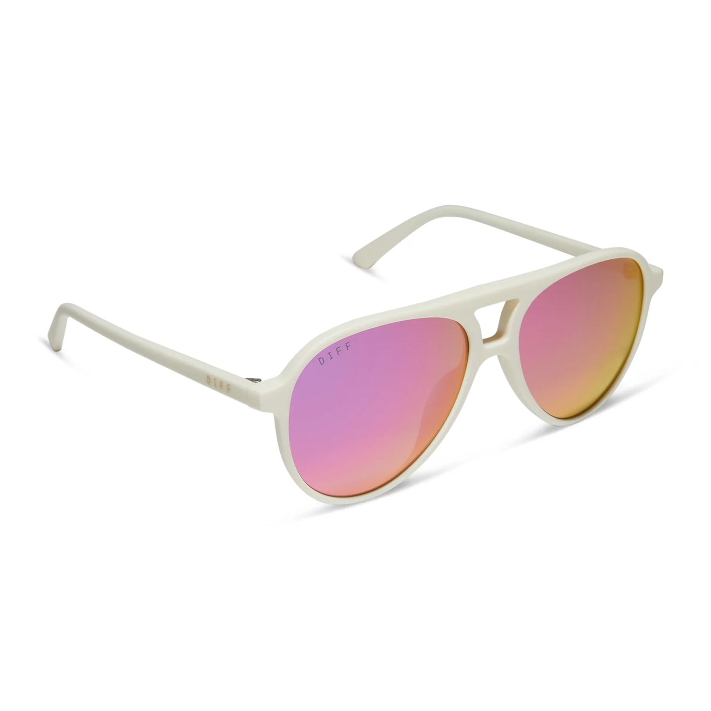 Tosca II Matte White Pink Rush Mirror Sunglasses